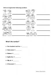English worksheet: The numbers!!