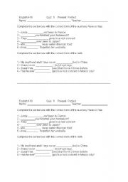 English Worksheet: Present perfect simple - Quiz