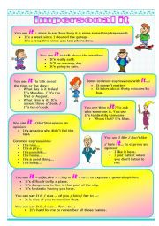 English Worksheet: Impersonal IT - 