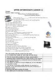 English worksheet: too much information