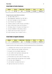 English Worksheet: Word Order