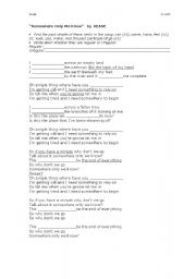 English worksheet: somewhere only we know (KEANE)