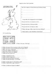 English Worksheet: End of year test for cultural studies UK lesson
