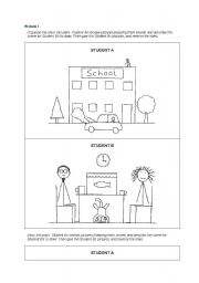 English Worksheet: drawing game, describe the picture to students