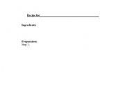 English Worksheet: Recipe Worksheet