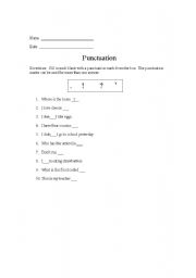 English worksheet: Punctuation