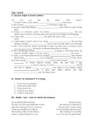 Test Unit 8 of New Headway Pre-Intermediate