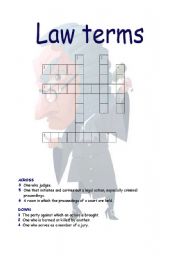 English worksheet: Law terms!