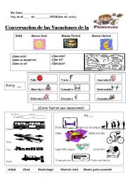 English Worksheet: Spring Vacation Conversation