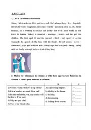 English worksheet: language