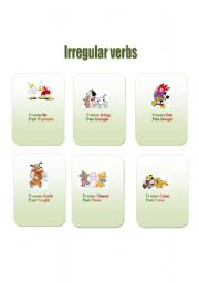 English Worksheet: Cards to make irregular verbs easy