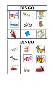 English Worksheet: Toys Bingo