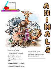 English Worksheet: Animals