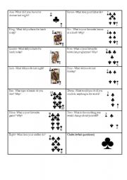 English Worksheet: Talking cards 2