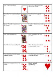 English Worksheet: Talking cards 3