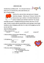 English Worksheet: Valentines Day