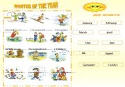 English Worksheet: Months of the year.