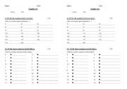 English worksheet: test about numbers from 1 to 20