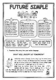 English Worksheet: Future simple worksheet