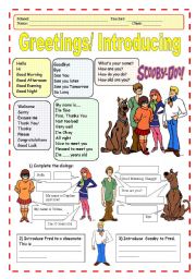 English Worksheet: Greetings/Introducing