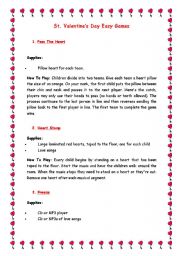 English Worksheet: St. Valentine day ideas