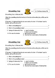 English Worksheet: Groundhog day