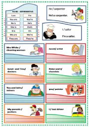 English Worksheet: VERB TO BE - AFFIRMATIVE FORM