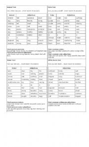 English Worksheet: adjectives