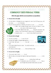 English Worksheet: Commonly used phrasal verbs