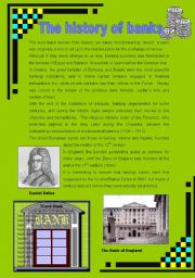 English Worksheet: The history of banks