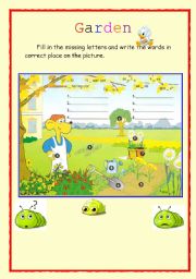 English Worksheet: Garden