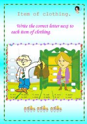 English Worksheet: Item of clothing