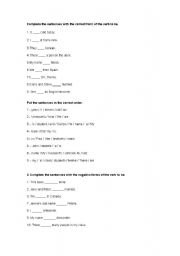 English worksheet: Verb to be 2