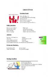 English worksheet: GREETNGS