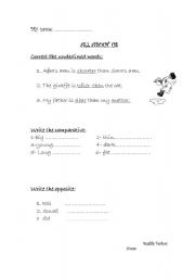 English worksheet: All about us