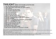 English Worksheet: TWILIGHT (40 MINUTES TO THE END) second part of the worksheet