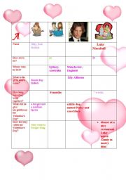 English Worksheet: Information Gap - Valentines Day