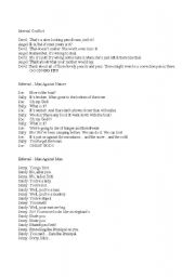 English Worksheet: Scripts -- to prepare students for writing short stories -- showing internal and external conflict