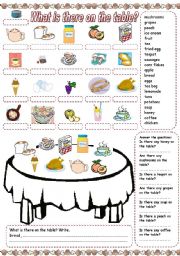 English Worksheet: What is there on the table? (2)