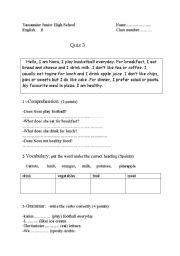 English Worksheet: food and drink