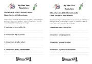 English worksheet: Resolutions ( New Year)