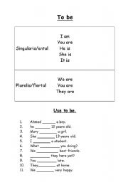 English Worksheet: To be