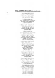 English Worksheet: FEEL by Robby Williams