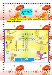 English worksheet: sports