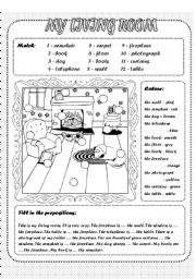 English Worksheet: My living room