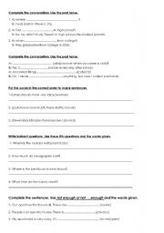 English Worksheet: Grammar exercises mixed
