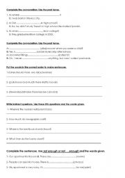 English worksheet: Grammar exercises mixed