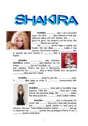 English Worksheet: Shakira