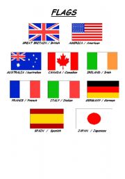 English worksheet: flags