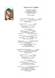 English Worksheet: Shakiras song 
